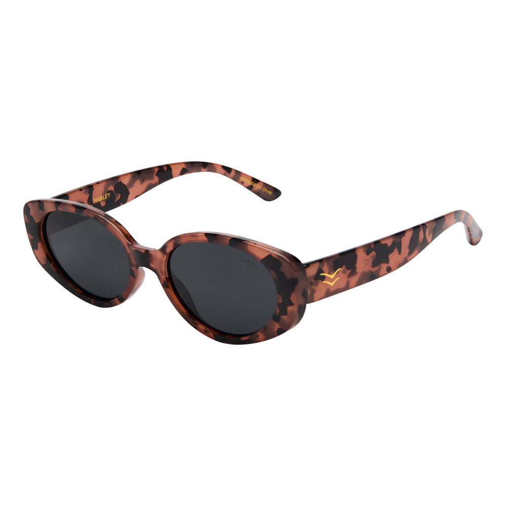 Marley Blonde Tort/Smoke polarized sunglasses with a tortoiseshell frame and dark smoke lenses.
