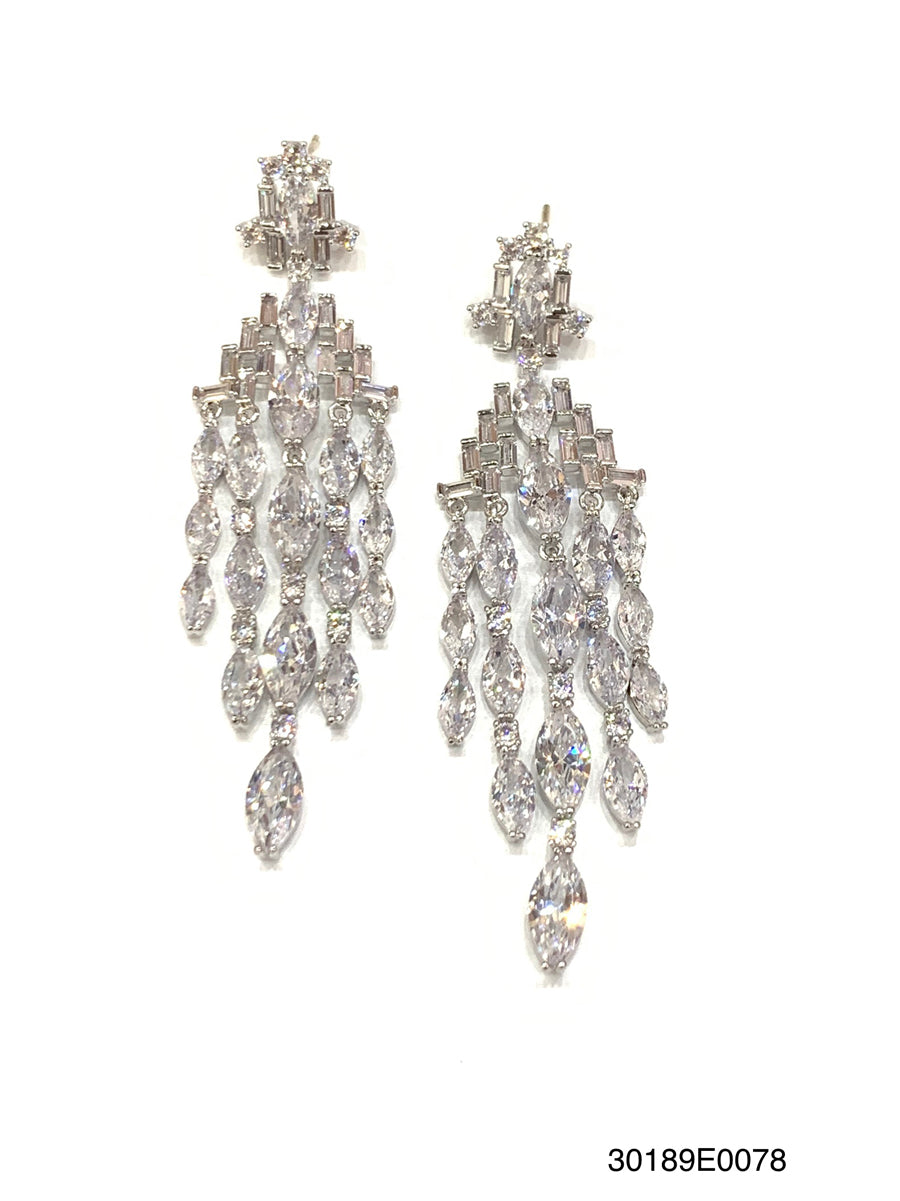 Liv chandelier earrings featuring high-quality cubic zirconia stones on a pierced post.
