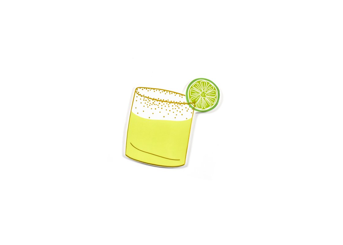 Ceramic salted margarita glass mini attachment with a lime slice garnish.