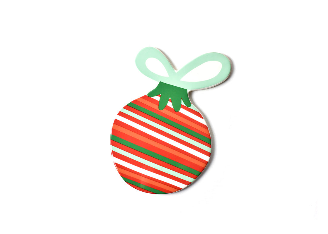 Ceramic striped ornament attachment with hook and loop fastener