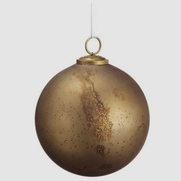 6-inch glass ball ornament in antique copper finish with iron content