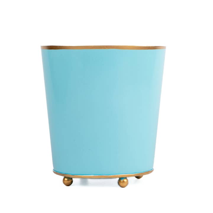 6-inch round matte black cachepot planter with a simple geometric silhouette.