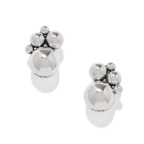Meridian Petite Stargazer silver-plated post earrings featuring clusters of polished spheres.