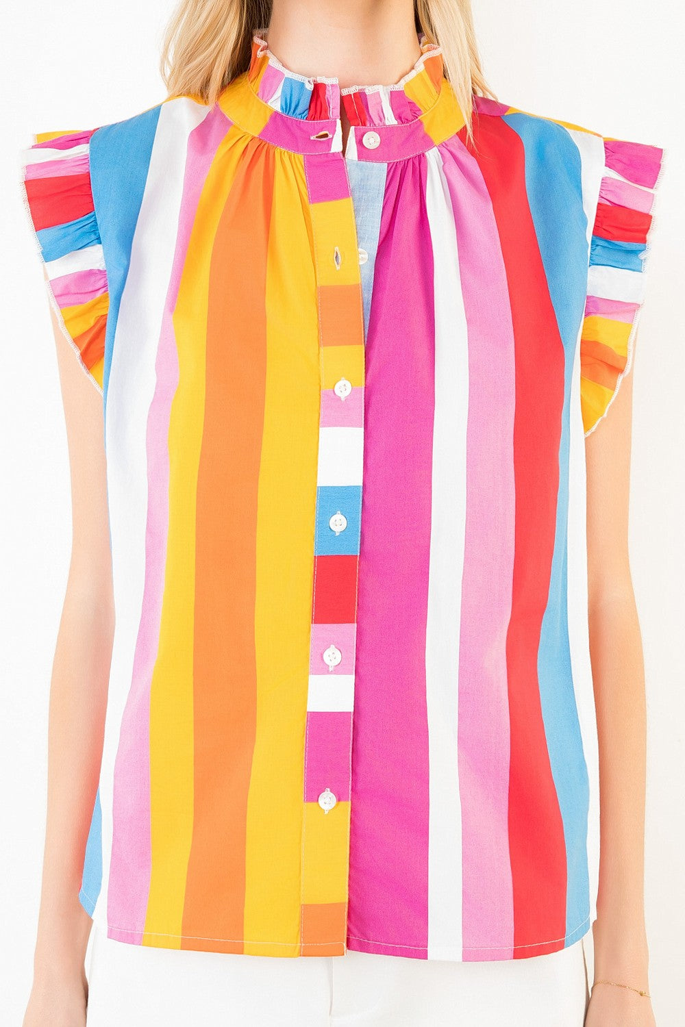 Kayla Short Sleeve Colorblocked Top