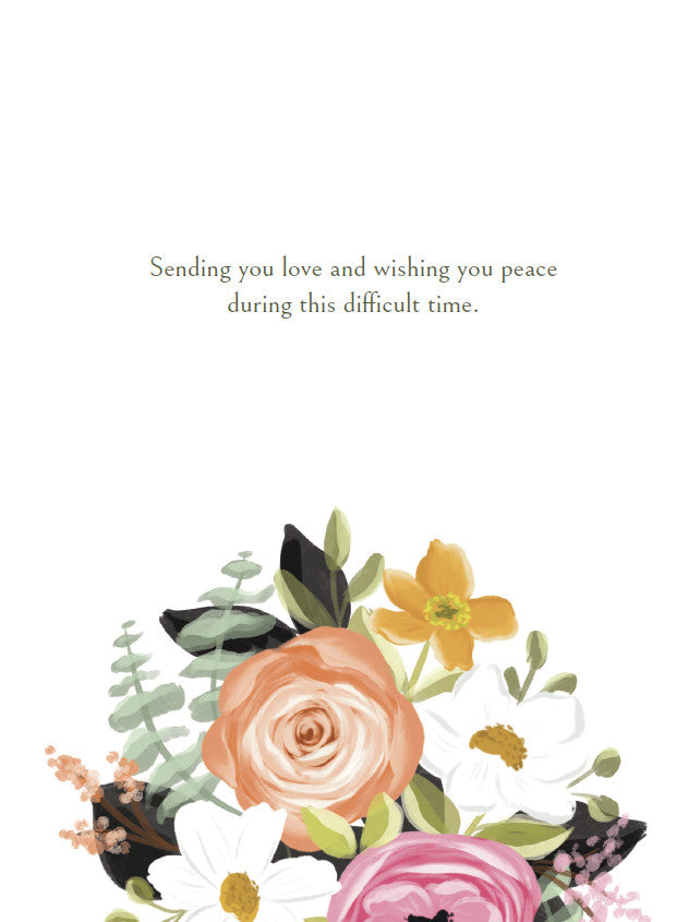 Sympathy floral bunch with foil refinements featuring a bouquet arrangement.