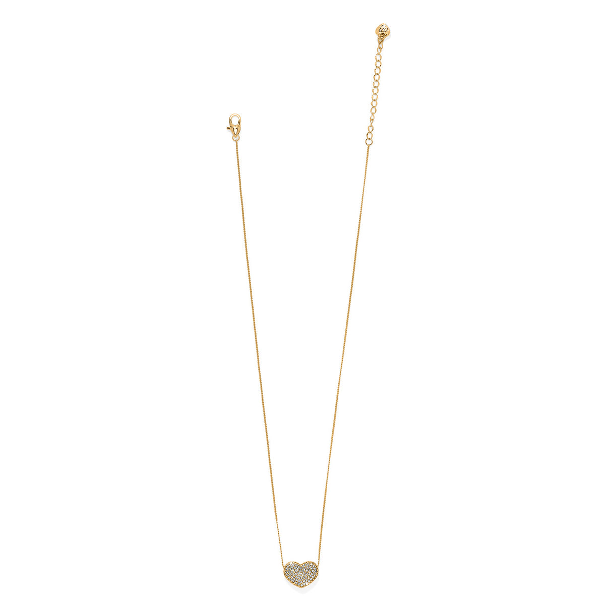 Gold plated Illumina Celeste Heart Bold Necklace with crystal-encrusted heart pendant.