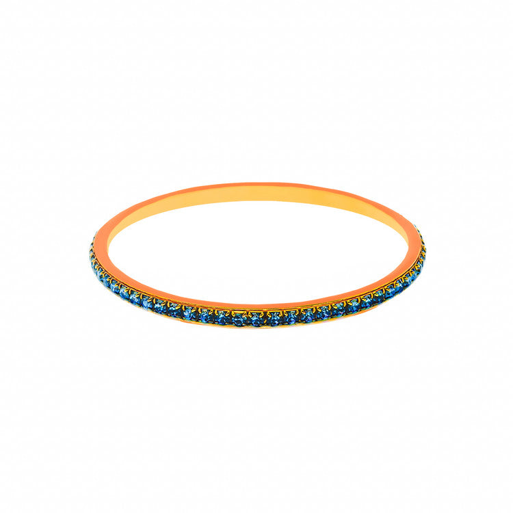 Hand-painted Helly bangle in colorful enamel with high-quality crystals.
