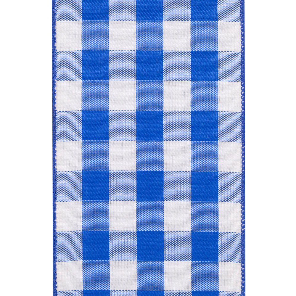 4" Celine Check Plaid Twill Wired Edge Royal