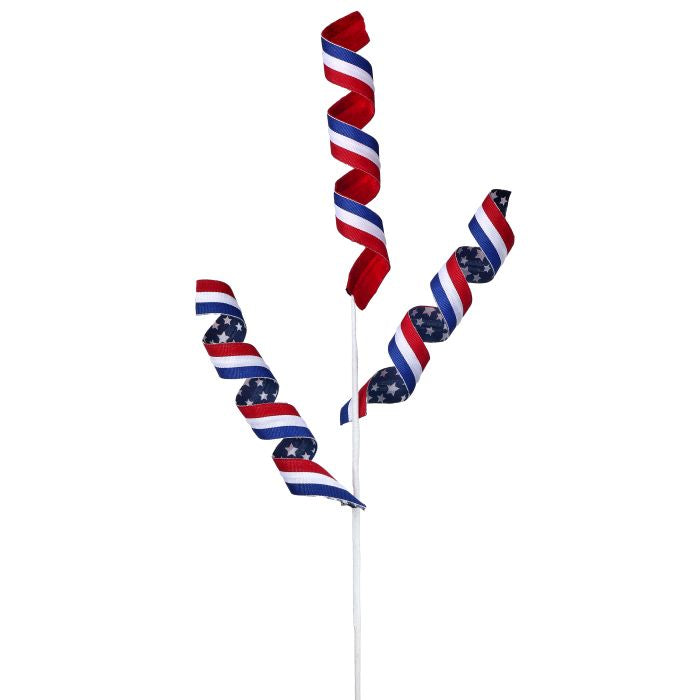 A single 28-inch American Spirit Curl stem with a natural brown coloration and curly leaf pattern.