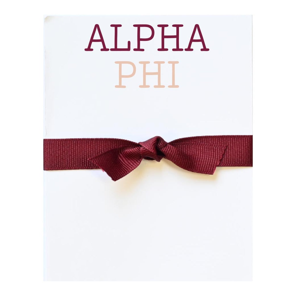 Sorority Colors Greek Mini Notepad in blue with white greek letter pattern