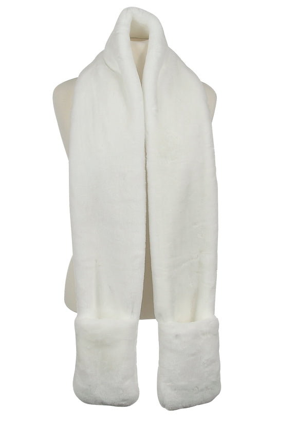 Scarf Fur Plush With Pockets