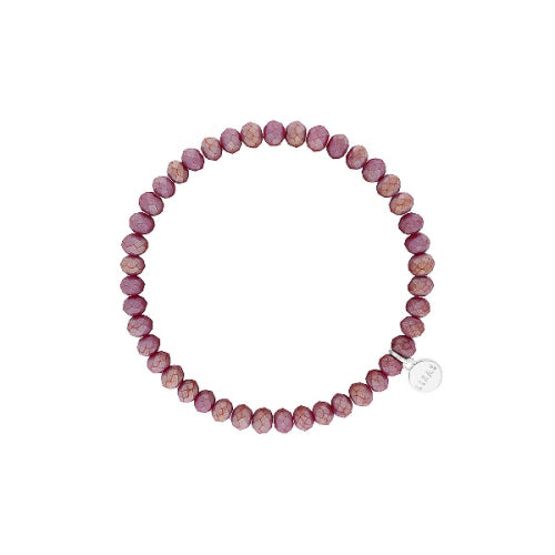 Stretchy bracelet with faceted glass beads in mixed colors