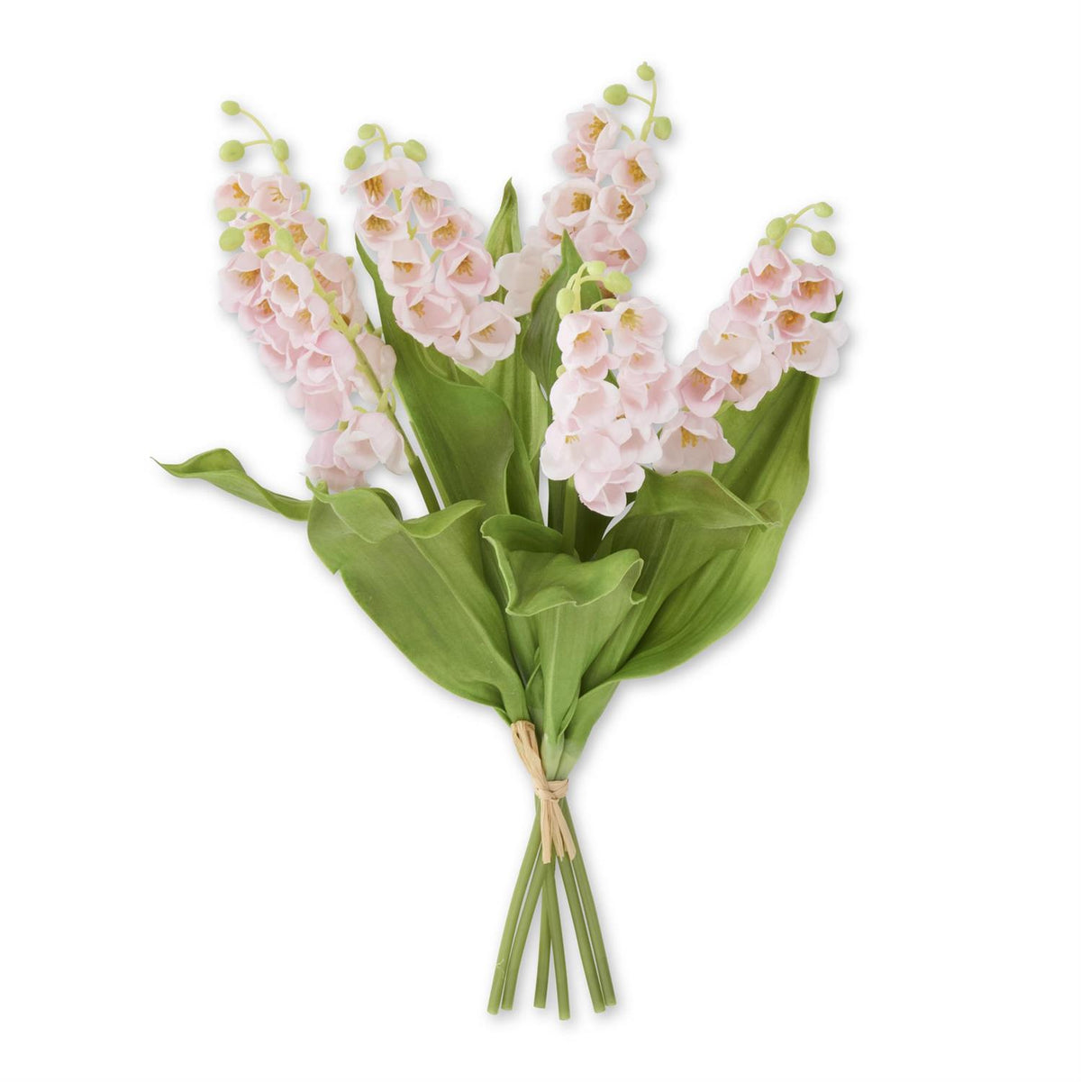 Real Touch Lily of the Valley bundle featuring a bouquet with white flowers in PU material.