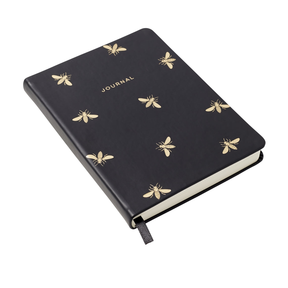 Black Essential Journal with foil-enhanced cover in 5x7 inch dimensions.