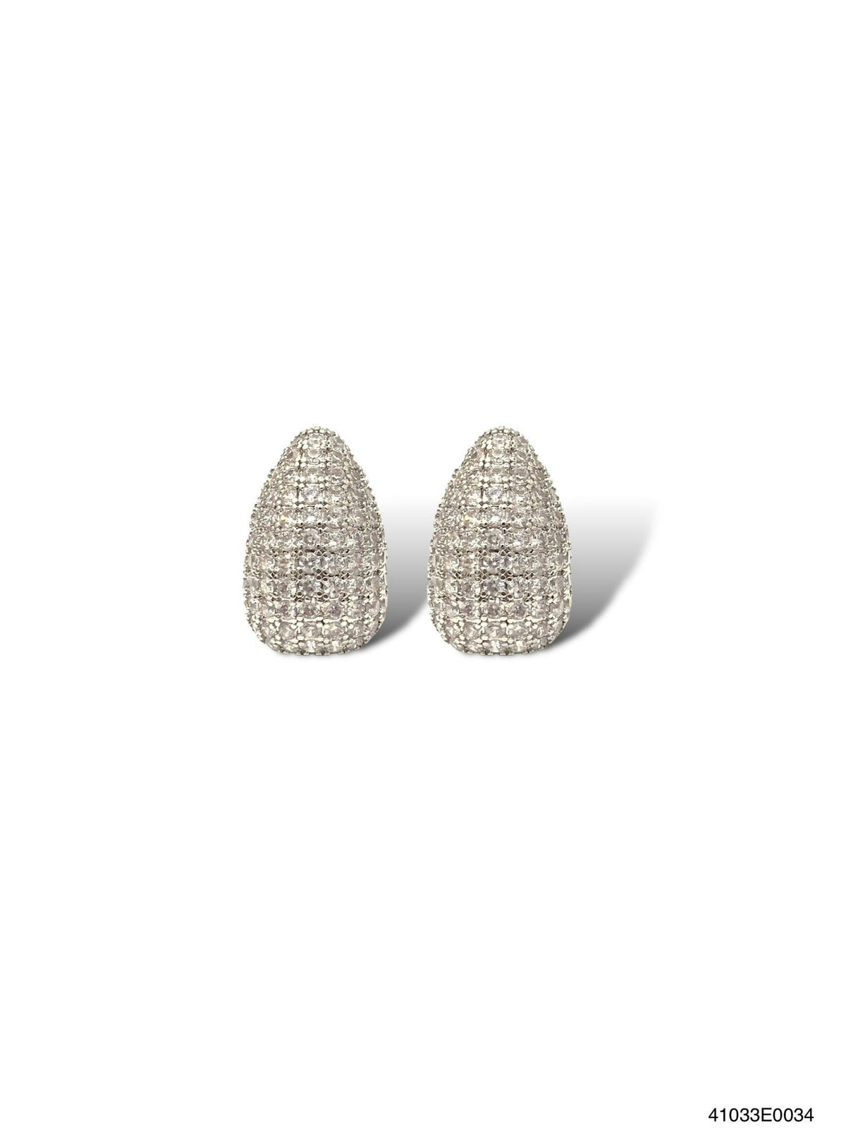 Victoria teardrop earrings with clear cubic zirconia stones on pierced posts.