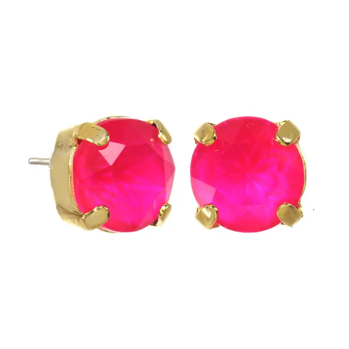 Oakland Studs: silver-tone stud earrings with eight-millimeter clear crystals.
