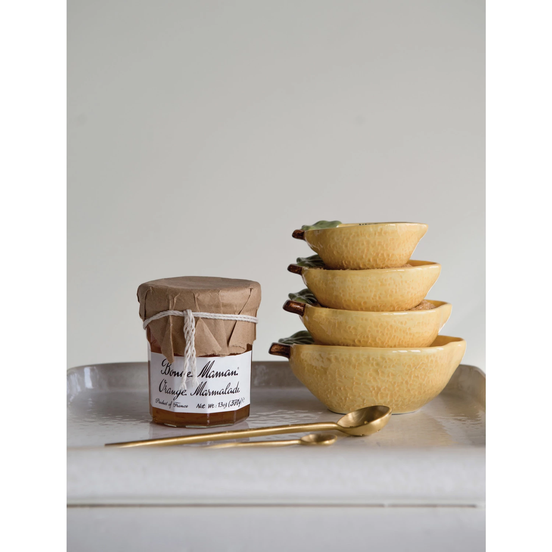 Stoneware Lemon Measuring Cups - Sold as Set