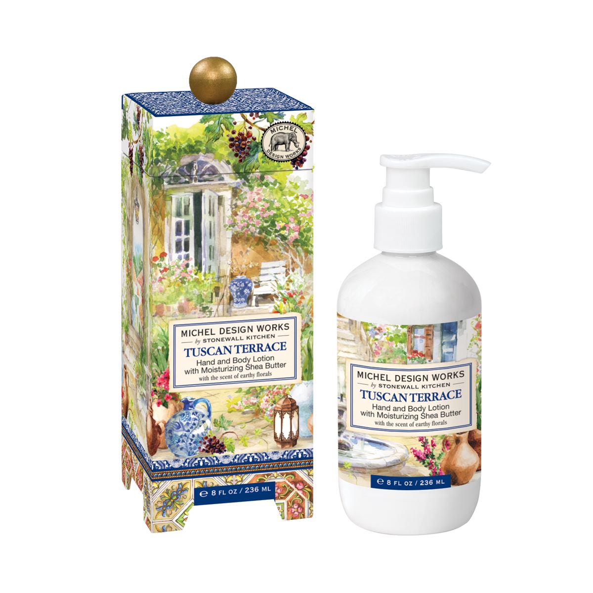 8 fl oz hand lotion bottle with aromatic peony scent
