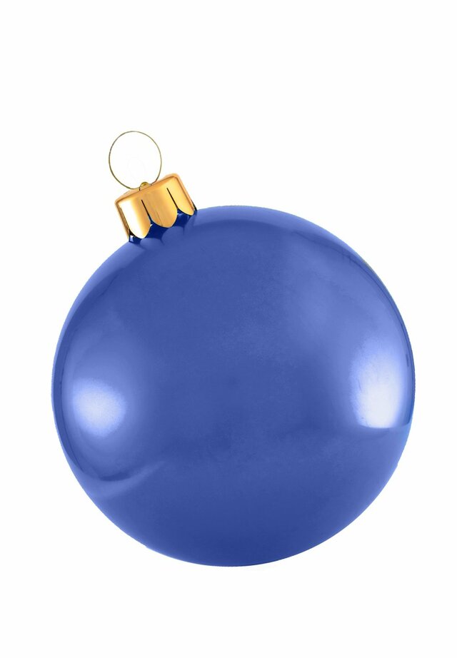 30-inch Holiball inflatable ornament in white with a festive topper.