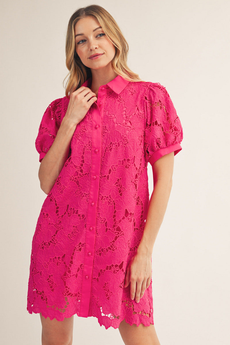 Natalie Eyelet Shirt Dress