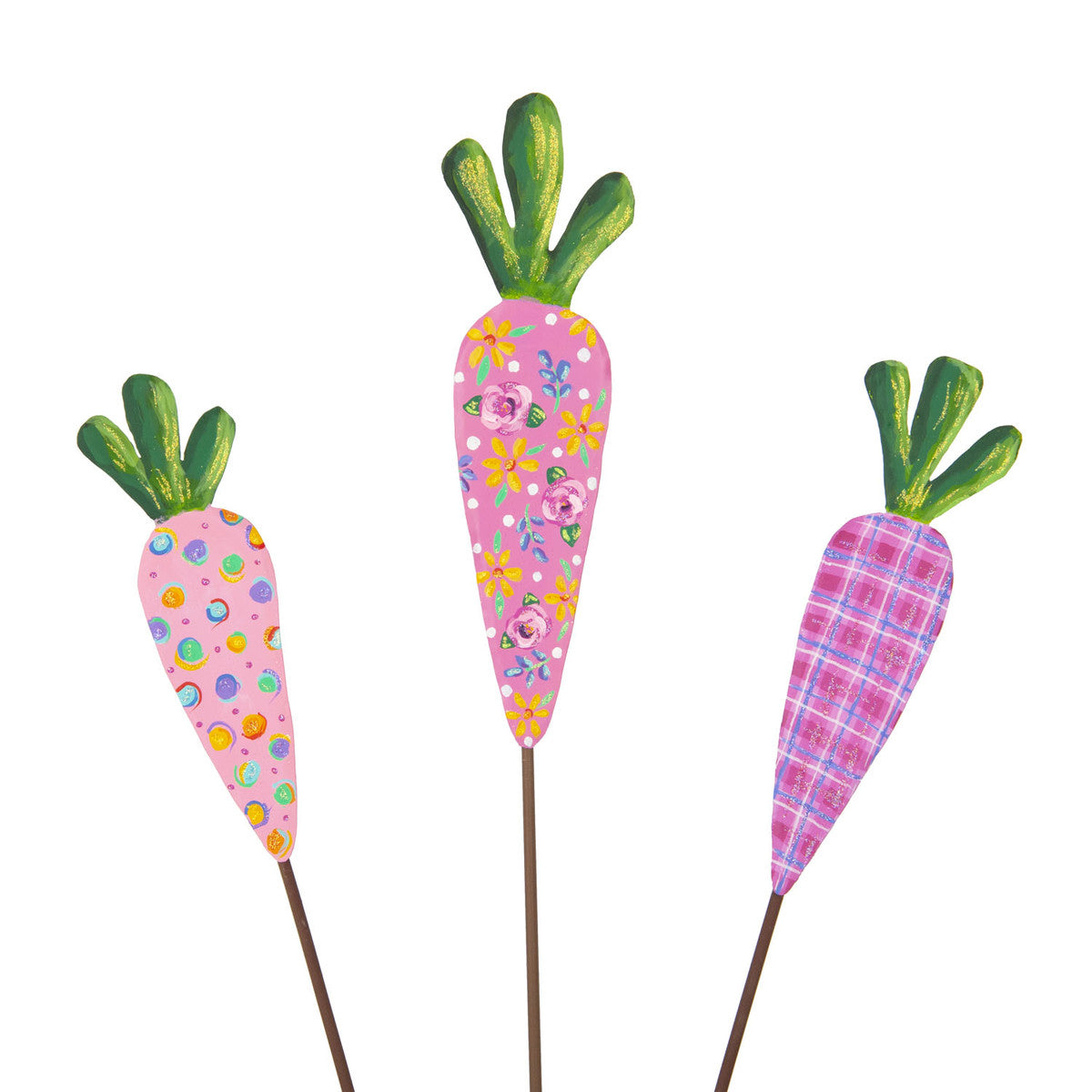 Pink carrot-shaped candle with a smooth finish