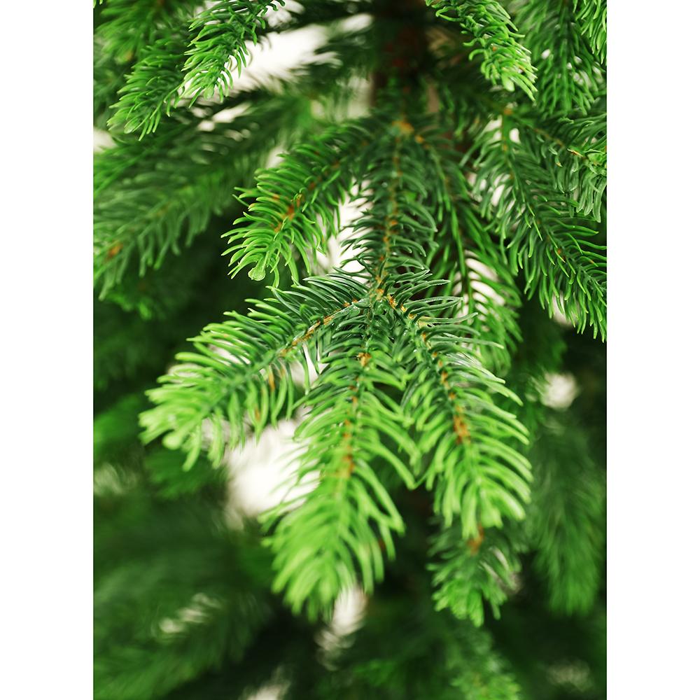 Close-up of lifelike green cypress tree needles and branches.