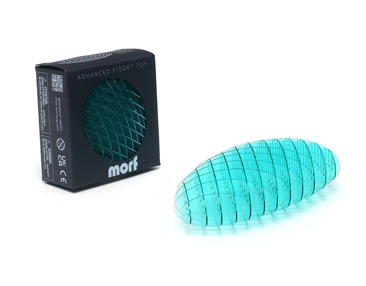 Small black fidget worm toy with segmented body designed for quiet sensory play.