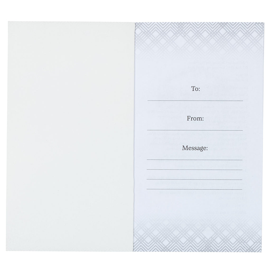 Softcover book with indigo blue cover featuring silver-foiled title text.