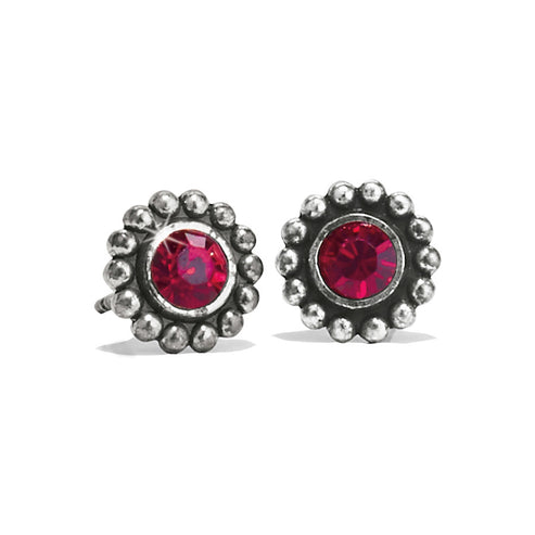 Silver plated mini post earrings featuring fine quality crystal drops with a quarter-inch length.