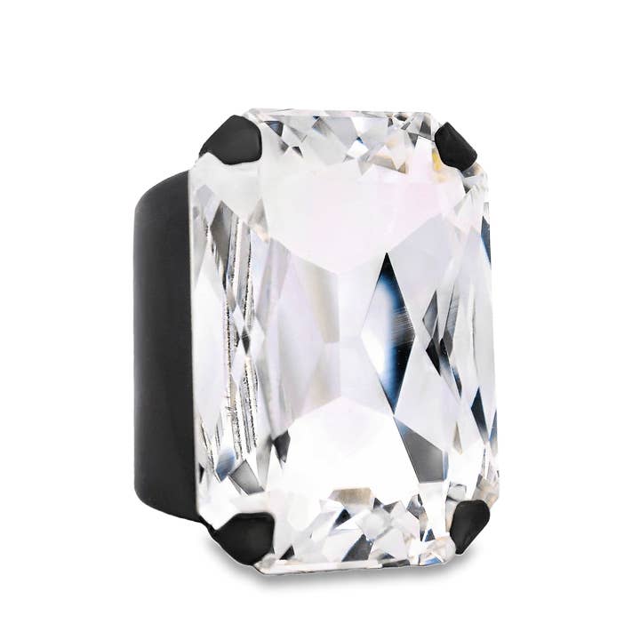 Mini Soleil Ring in Gunmetal / Clear