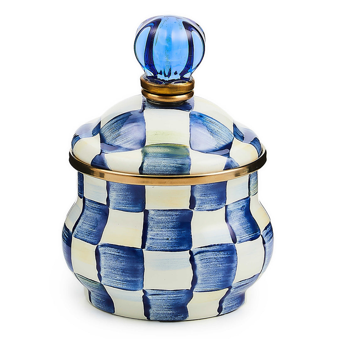 Royal Check Enamel Lidded Sugar Bowl