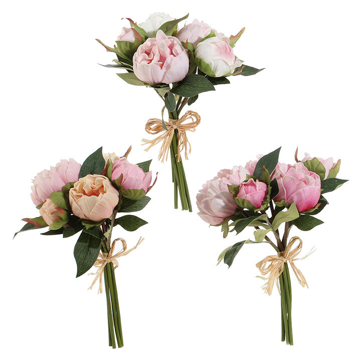 Real touch peony foam flower in polyester with a natural pink hue.