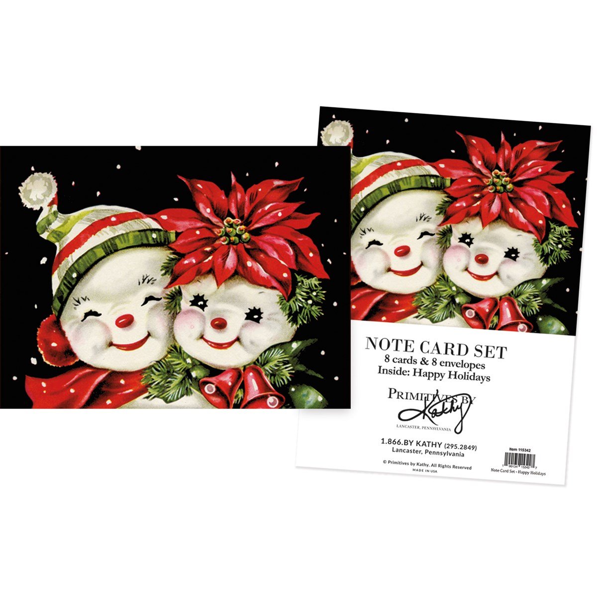 Set of Happy Holidays note cards featuring festive holiday patterns on paper.