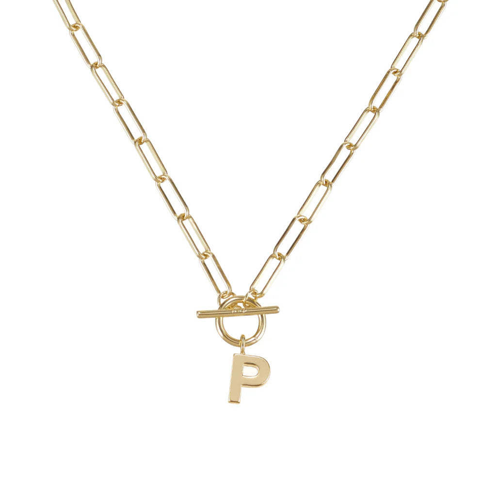 Toggle Initial Necklace Gold