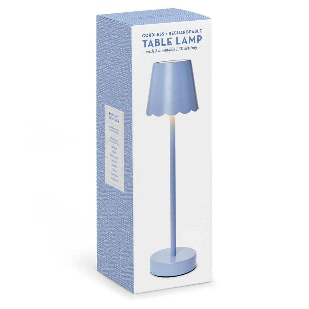 LED Cordless Table Lamp with Scalloped Edge Shade in Gift Box