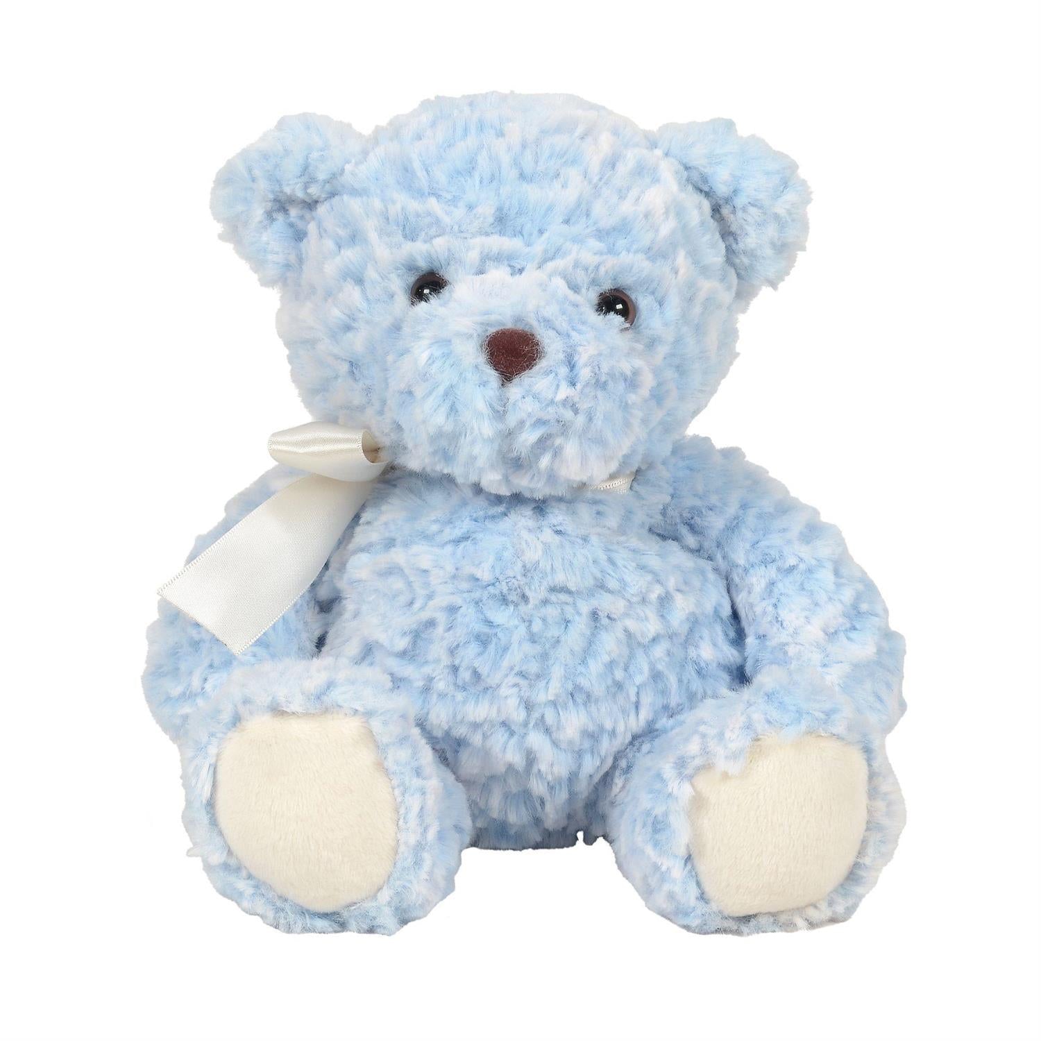 Lil' Sugarplum teddy bear in soft pink plush with silky fabric and microbead weighting.