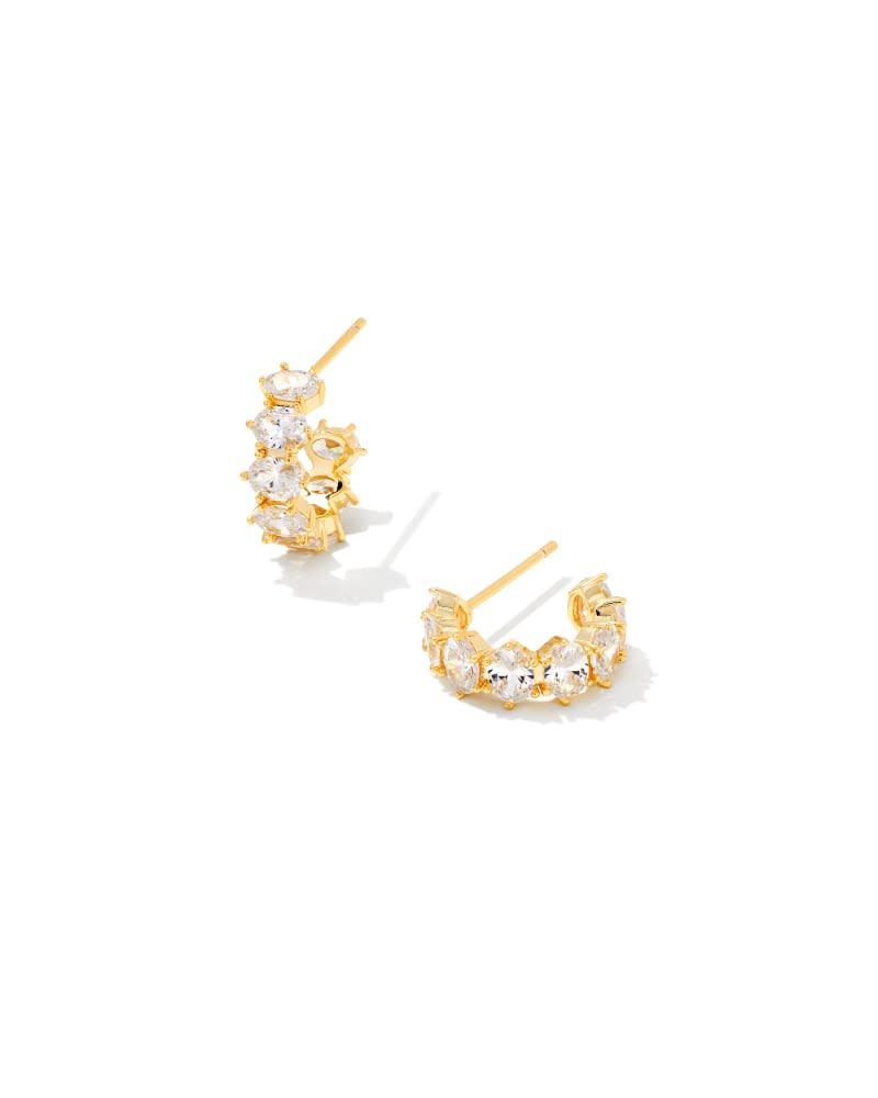 Cailin crystal huggie earrings with earpost closure