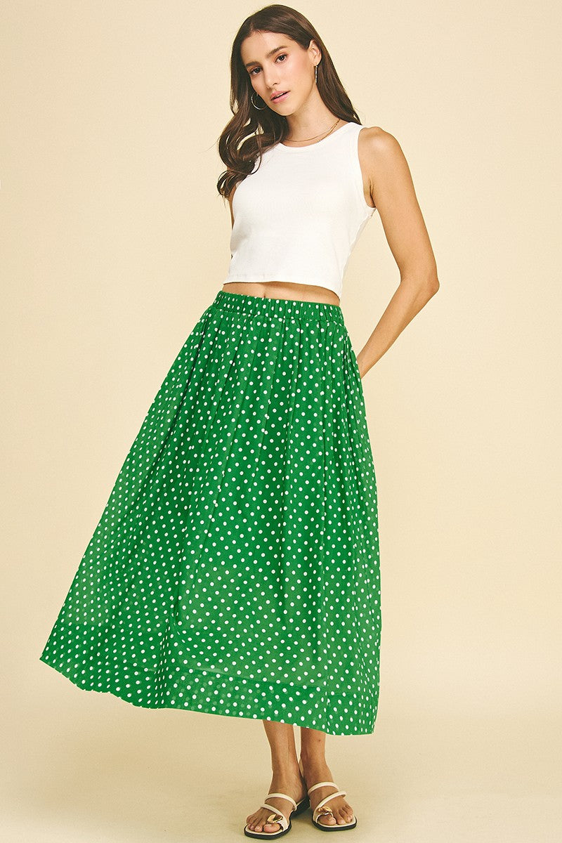 Mila Polka Dot Midi Skirt