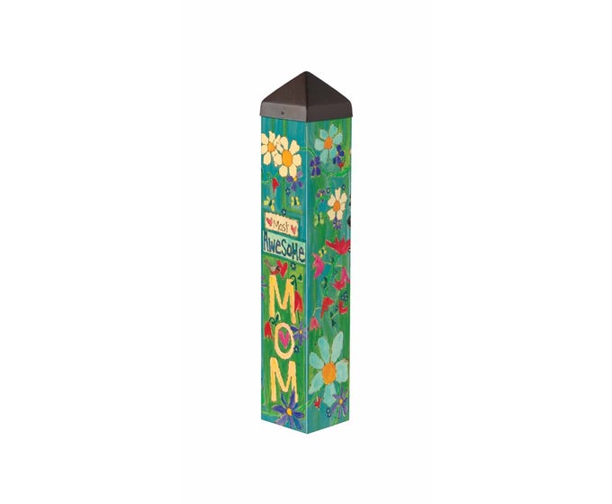 A black square art pole measuring 4 inches by 4 inches with a height of 20 inches.
