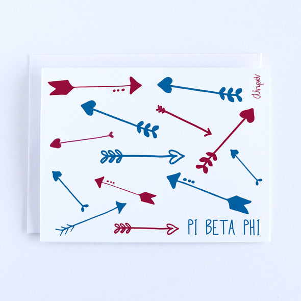 Stack of Sorority Notecards featuring a white background with colorful Greek letter patterns.