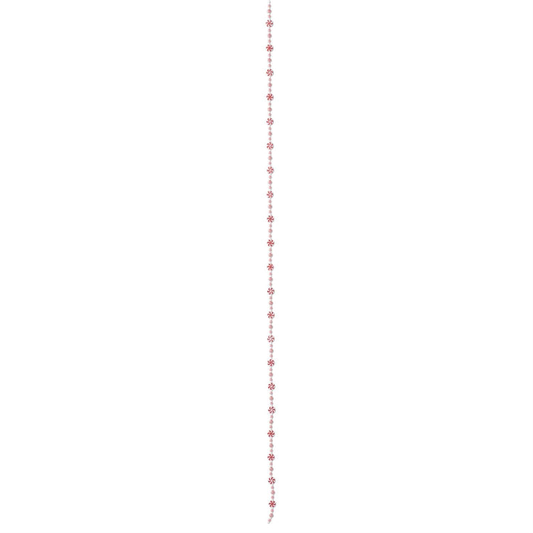 72-inch red and white peppermint candy plastic garland with striped pattern