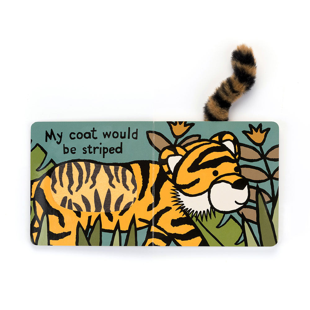 Board book titled If I Were a Tiger featuring an illustration of a cute tiger character on the cover.