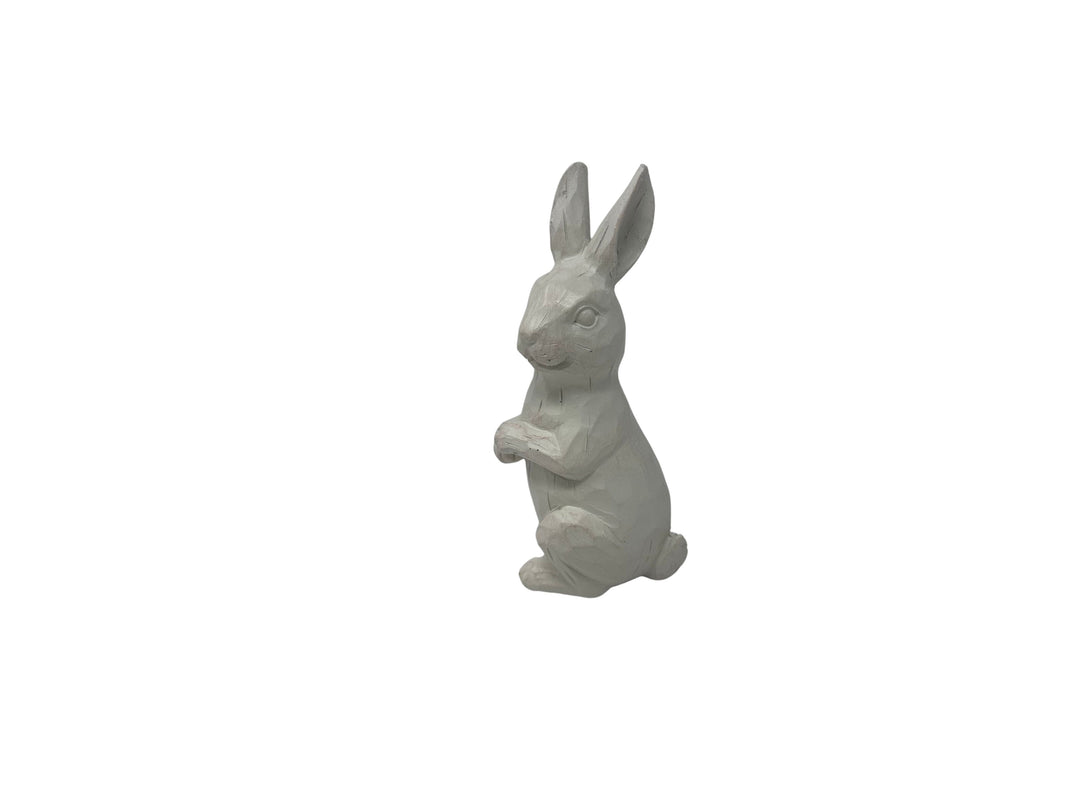 Small White Resin Standing Rabbit