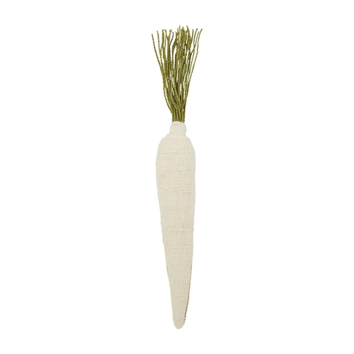 Carrot Decor cotton wall art featuring a stylized orange carrot shape on an off-white background.