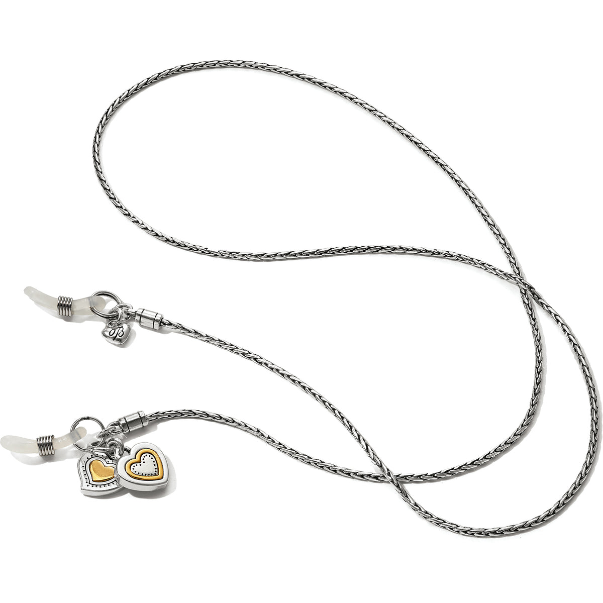 Silver-gold two-tone metal chain holder with a silver finish.