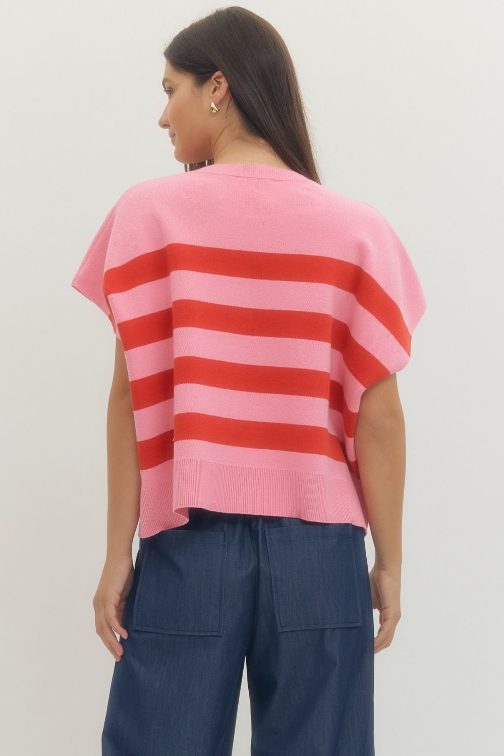Cindy Solid Short Sleeve Knit Top