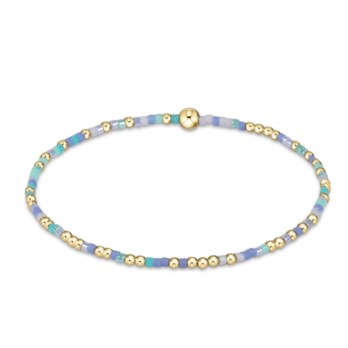 Hand-beaded Hope Unwritten bracelet with mixed seed beads in various colors on high-performance elastic.