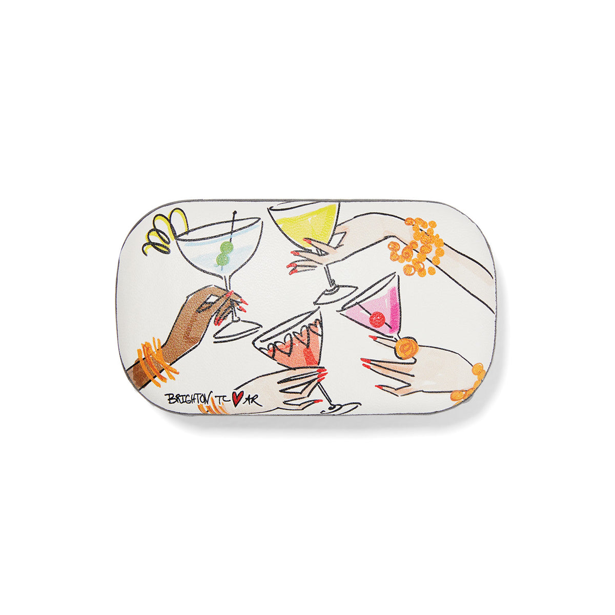 Fashionista Cover Girls Mini Box featuring an illustration of four women's hands toasting cocktails