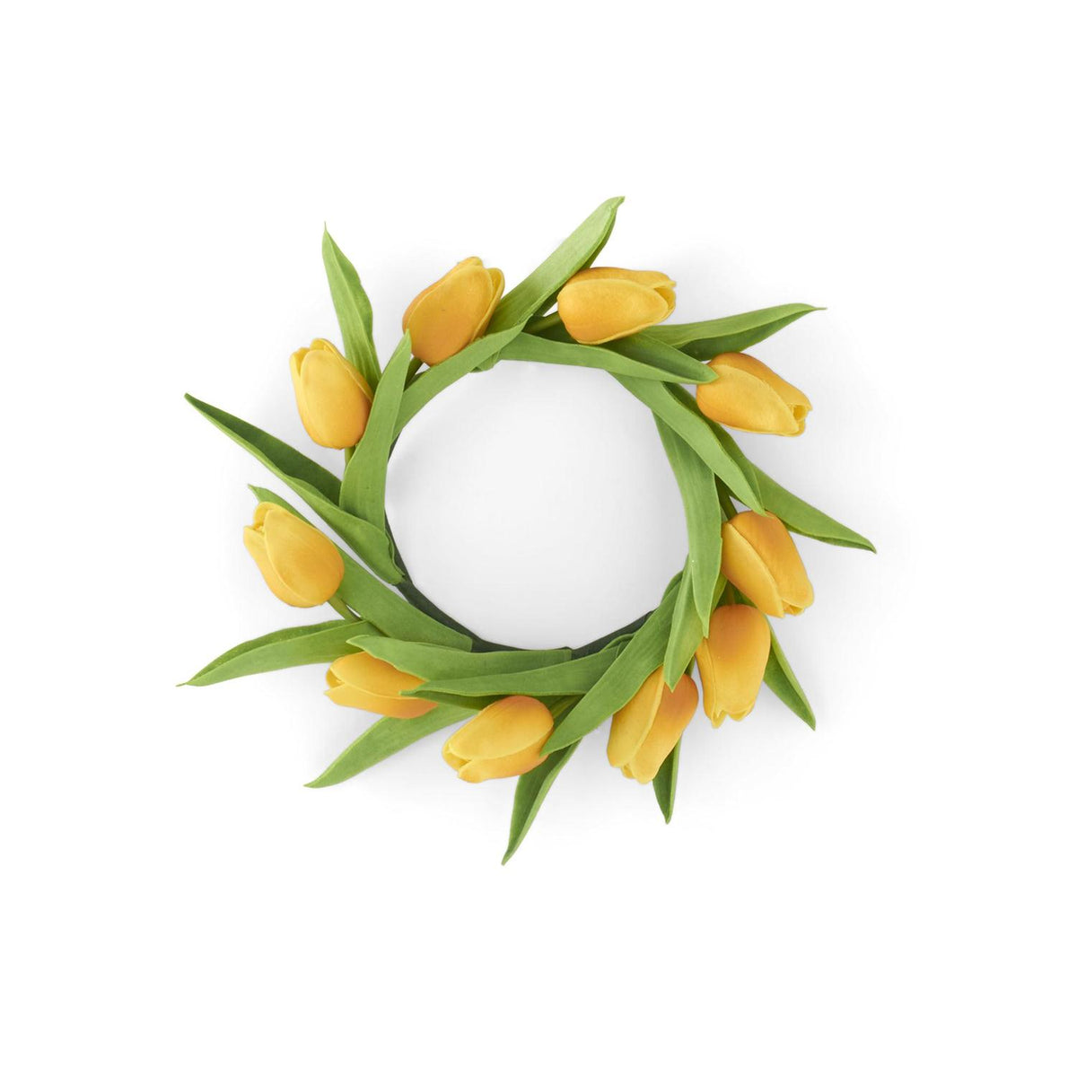 Mini tulip-shaped candle ring in PU leather with a smooth finish.