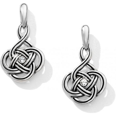 Silver plated post earrings with flat disc backs featuring fine quality crystal drops.